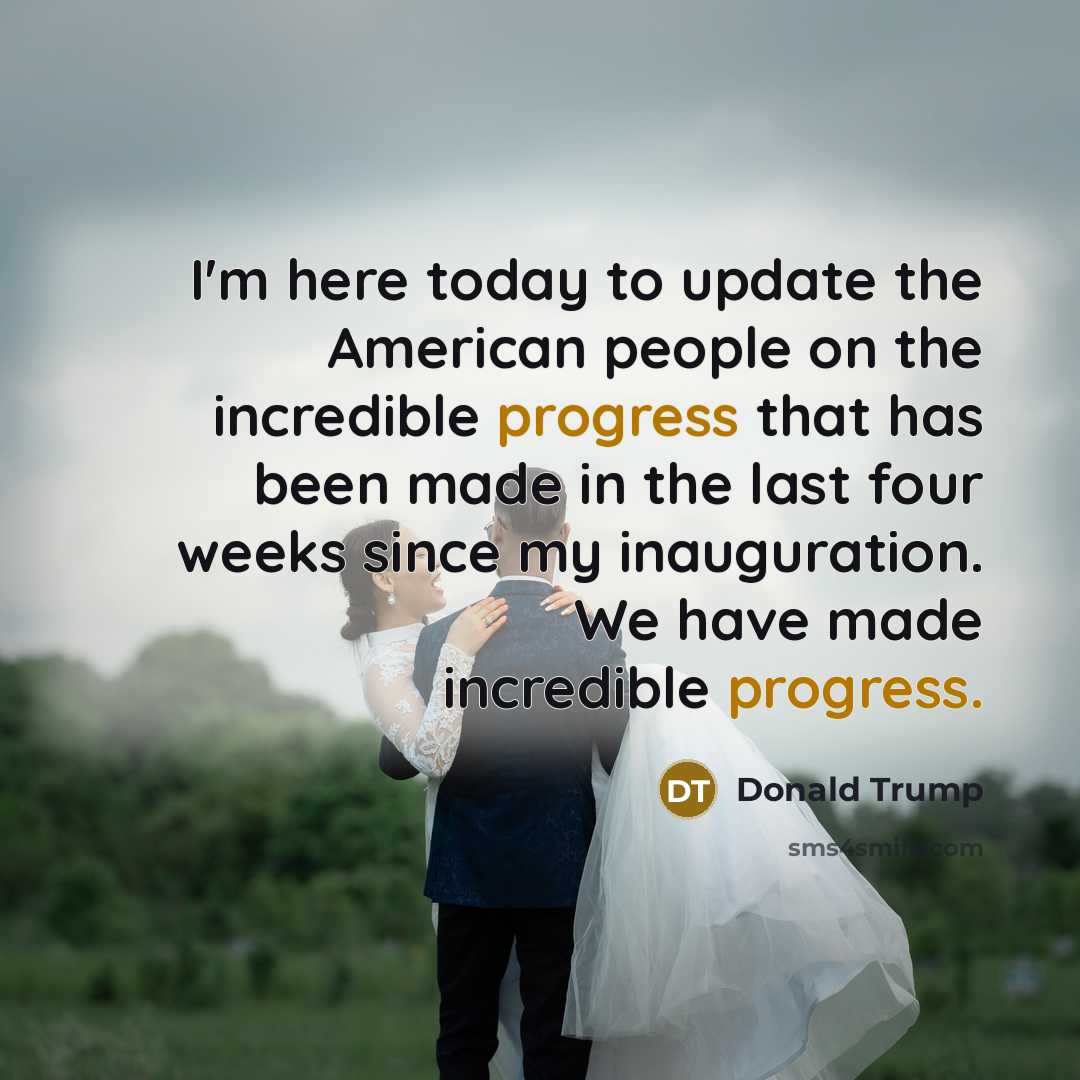 “I'm here today to update the American people on the…” quote by Donald Trump