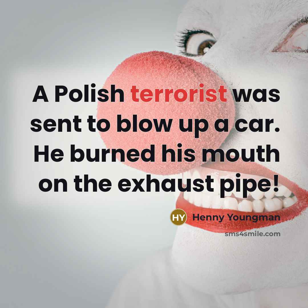 “A Polish terrorist was sent to blow up a car.…” quote by Henny Youngman
