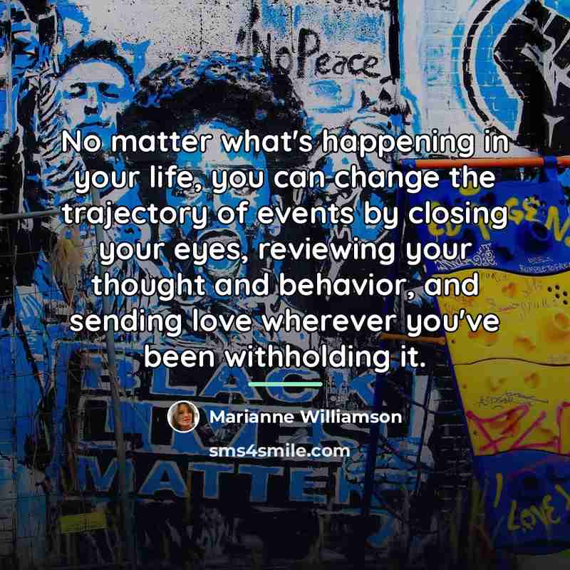 “No matter what's happening in your life, you can change…” quote by Marianne Williamson