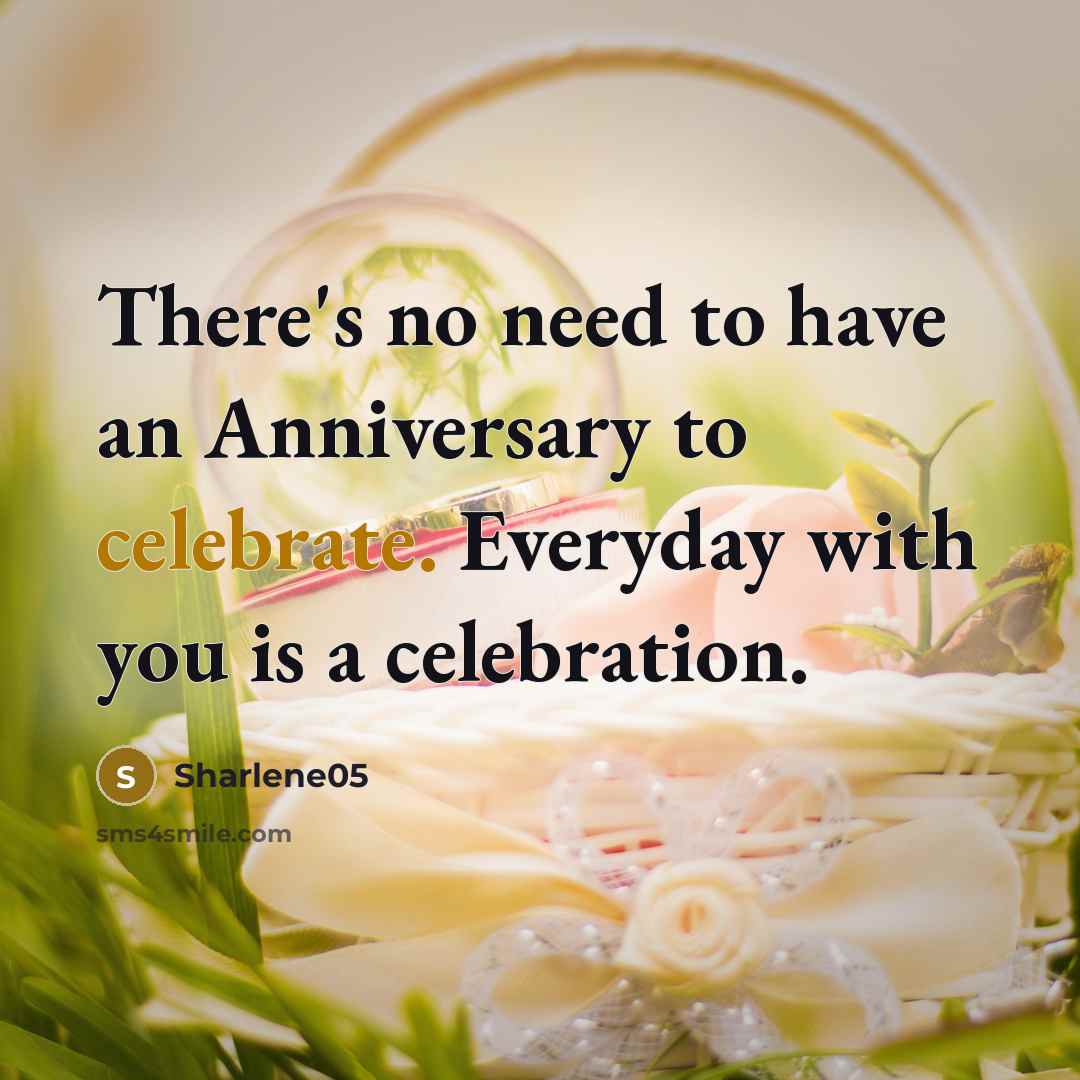 “There's no need to have an Anniversary to celebrate. Everyday…” quote by Sharlene05