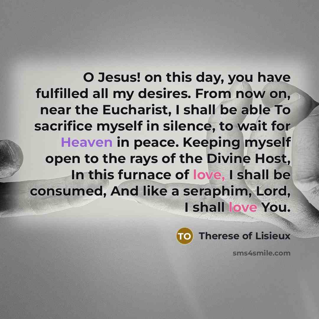 “O Jesus! on this day, you have fulfilled all my…” quote by Therese of Lisieux