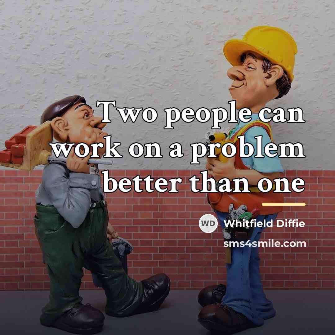 “Two people can work on a problem better than one…” quote by Whitfield Diffie