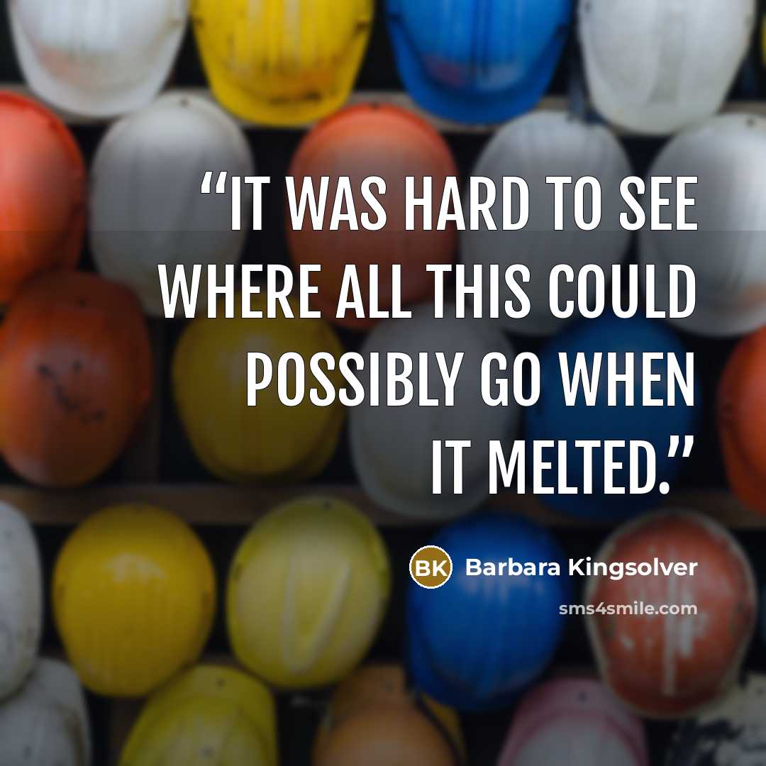 “It was hard to see where all this could possibly go when it melted.” quote by Barbara Kingsolver