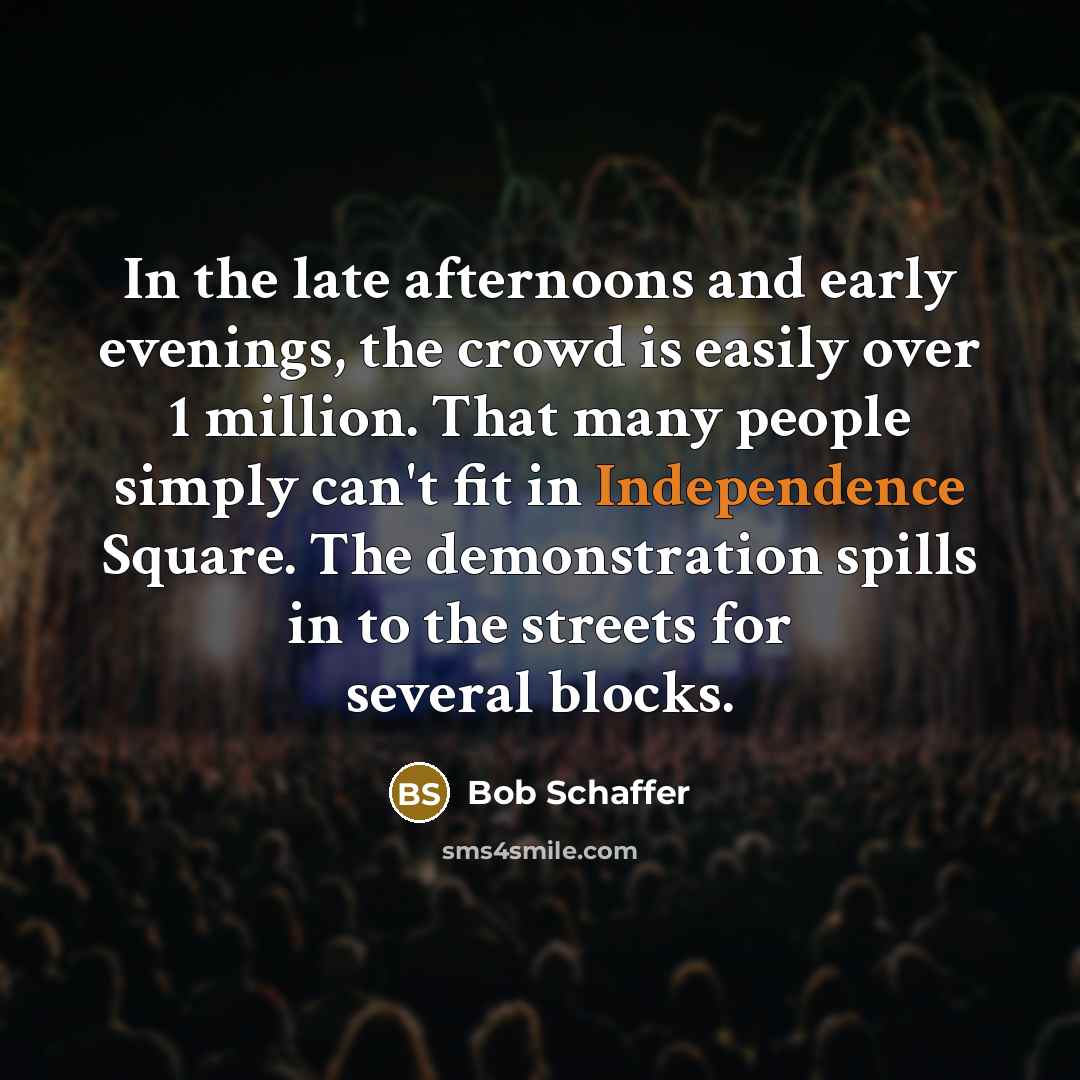 “In the late afternoons and early evenings, the crowd is…” quote by Bob Schaffer