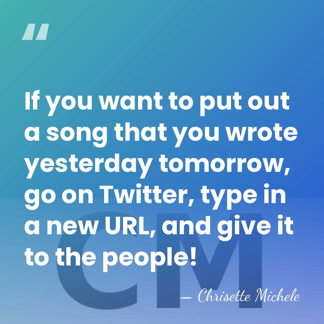 If you want to put out a song that you wrote yesterday&hellip; - Chrisette Michele