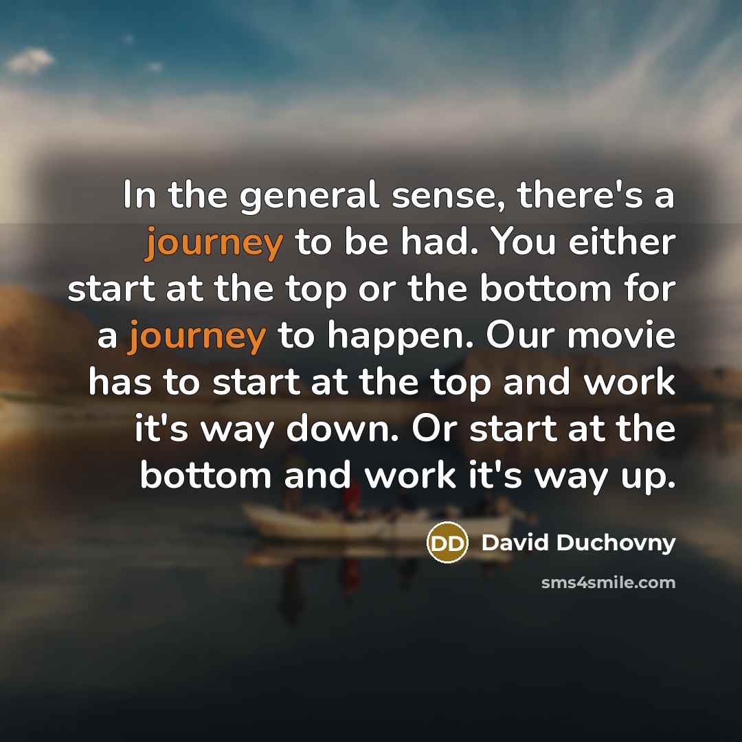 “In the general sense, there's a journey to be had.…” quote by David Duchovny