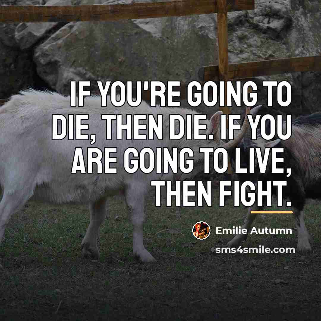 “If you're going to die, then die. If you are…” quote by Emilie Autumn