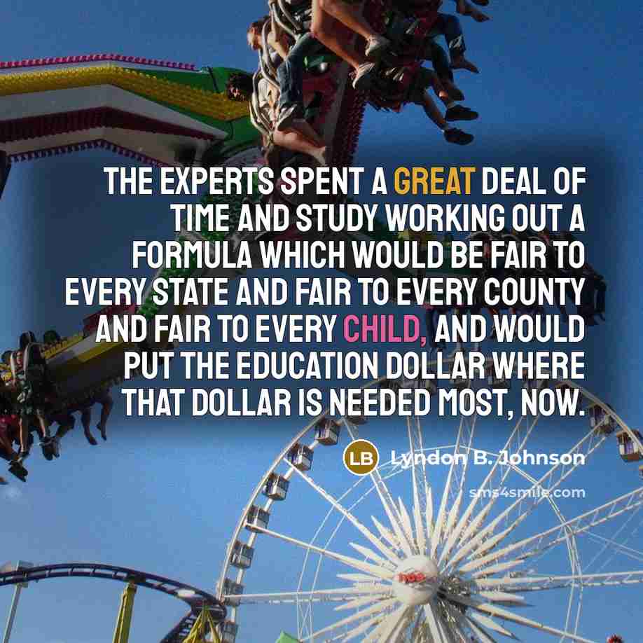 “The experts spent a great deal of time and study…” quote by Lyndon B. Johnson