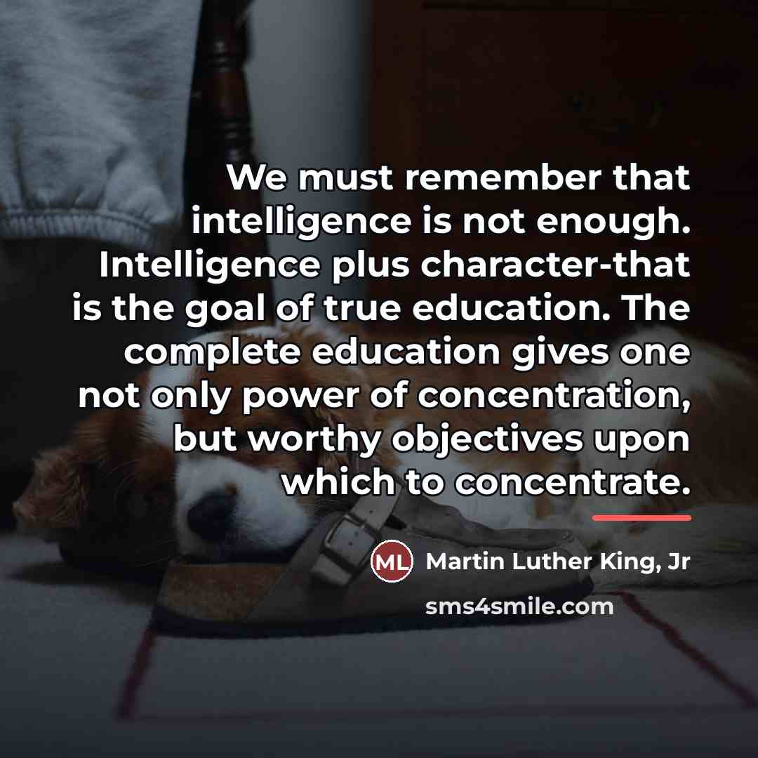 “We must remember that intelligence is not enough. Intelligence plus…” quote by Martin Luther King, Jr