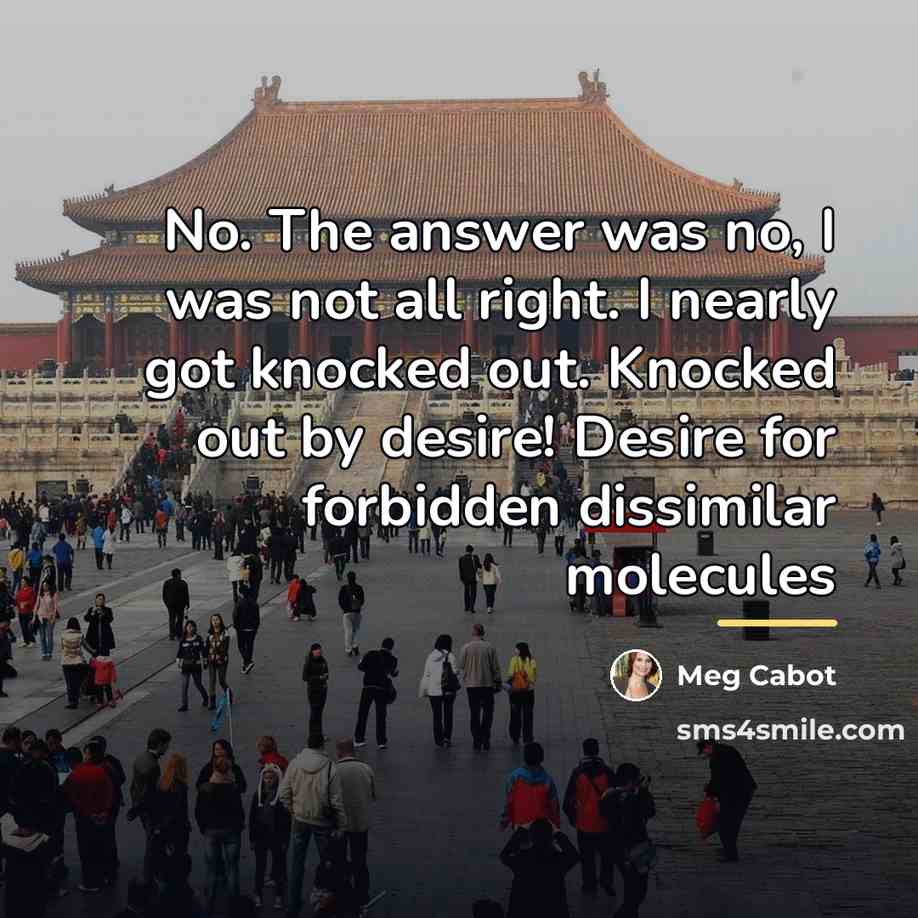“No. The answer was no, I was not all right.…” quote by Meg Cabot