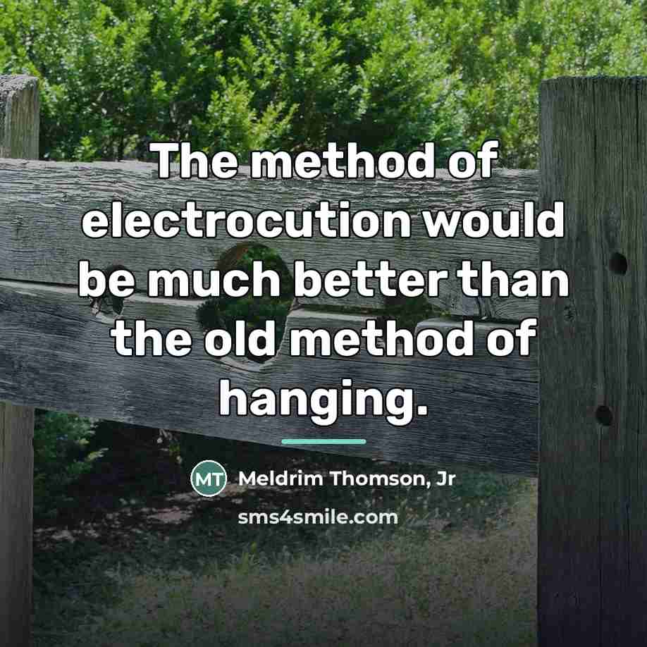 “The method of electrocution would be much better than the…” quote by Meldrim Thomson, Jr