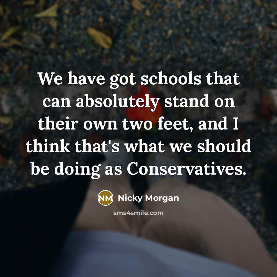 “We have got schools that can absolutely stand on their…” quote by Nicky Morgan