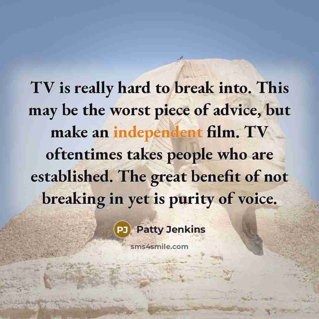 “TV is really hard to break into. This may be…” quote by Patty Jenkins