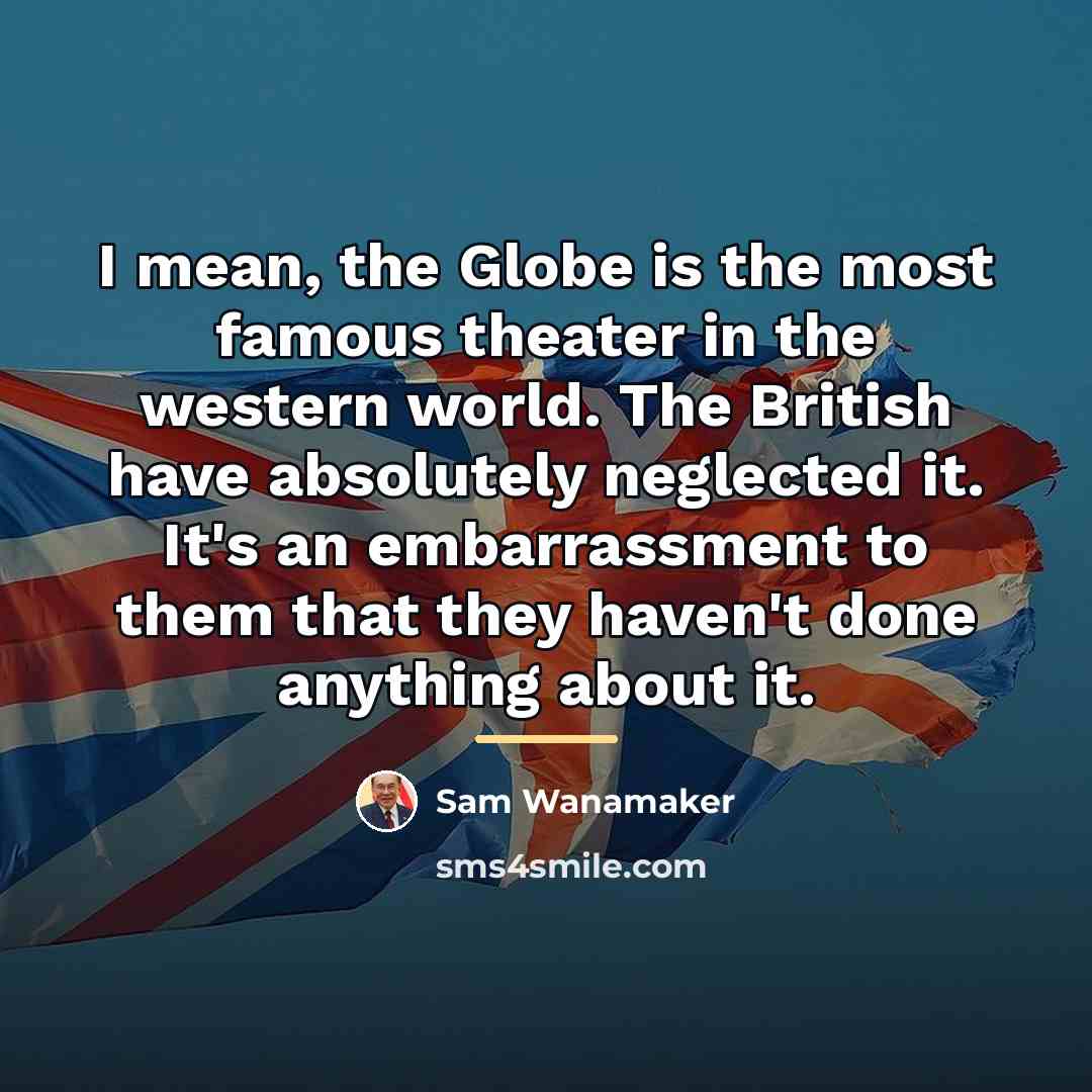 “I mean, the Globe is the most famous theater in…” quote by Sam Wanamaker