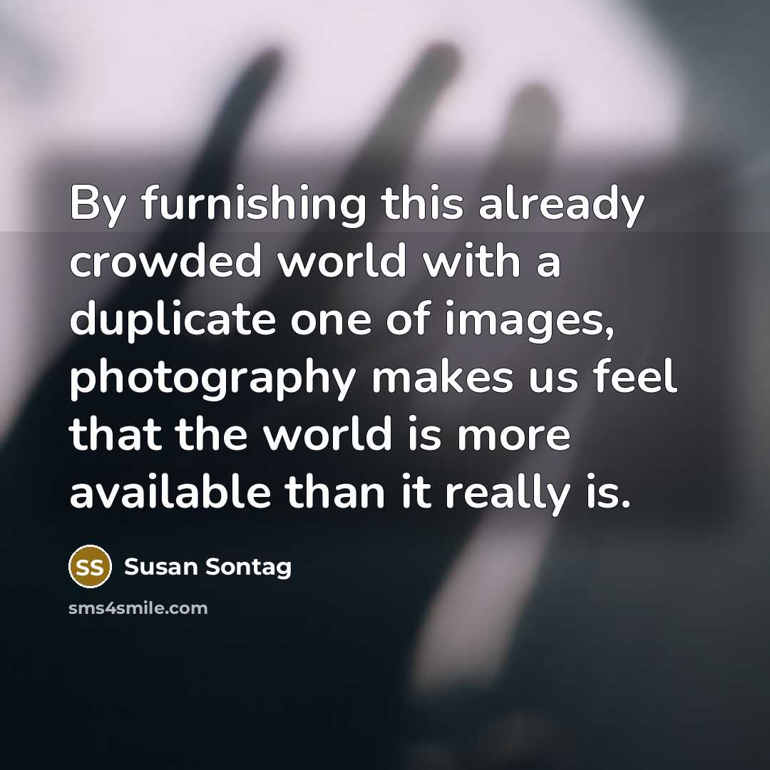 “By furnishing this already crowded world with a duplicate one…” quote by Susan Sontag