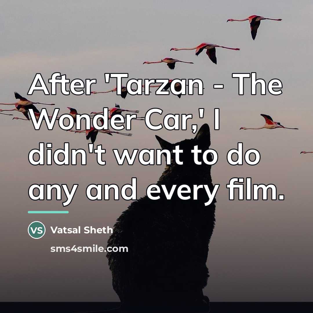 “After 'Tarzan - The Wonder Car,' I didn't want to…” quote by Vatsal Sheth
