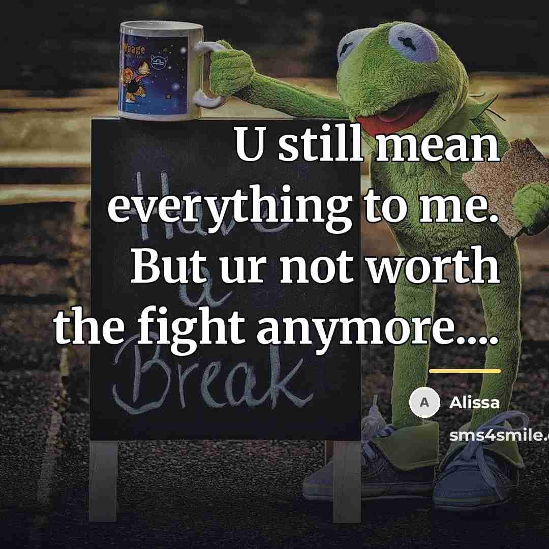 “U still mean everything to me. But ur not worth…” quote by Alissa