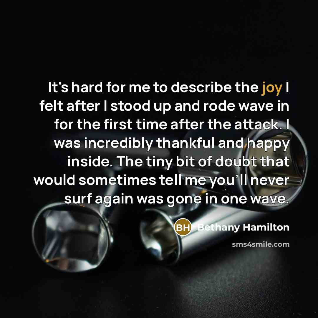 “It's hard for me to describe the joy I felt…” quote by Bethany Hamilton