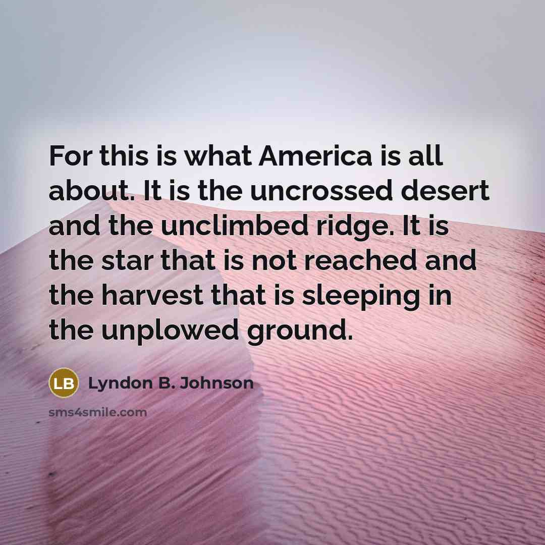 “For this is what America is all about. It is…” quote by Lyndon B. Johnson