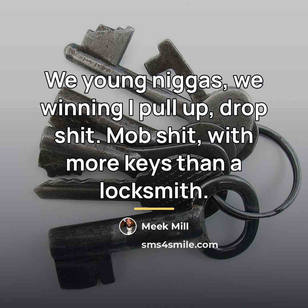 “We young niggas, we winning I pull up, drop shit.…” quote by Meek Mill