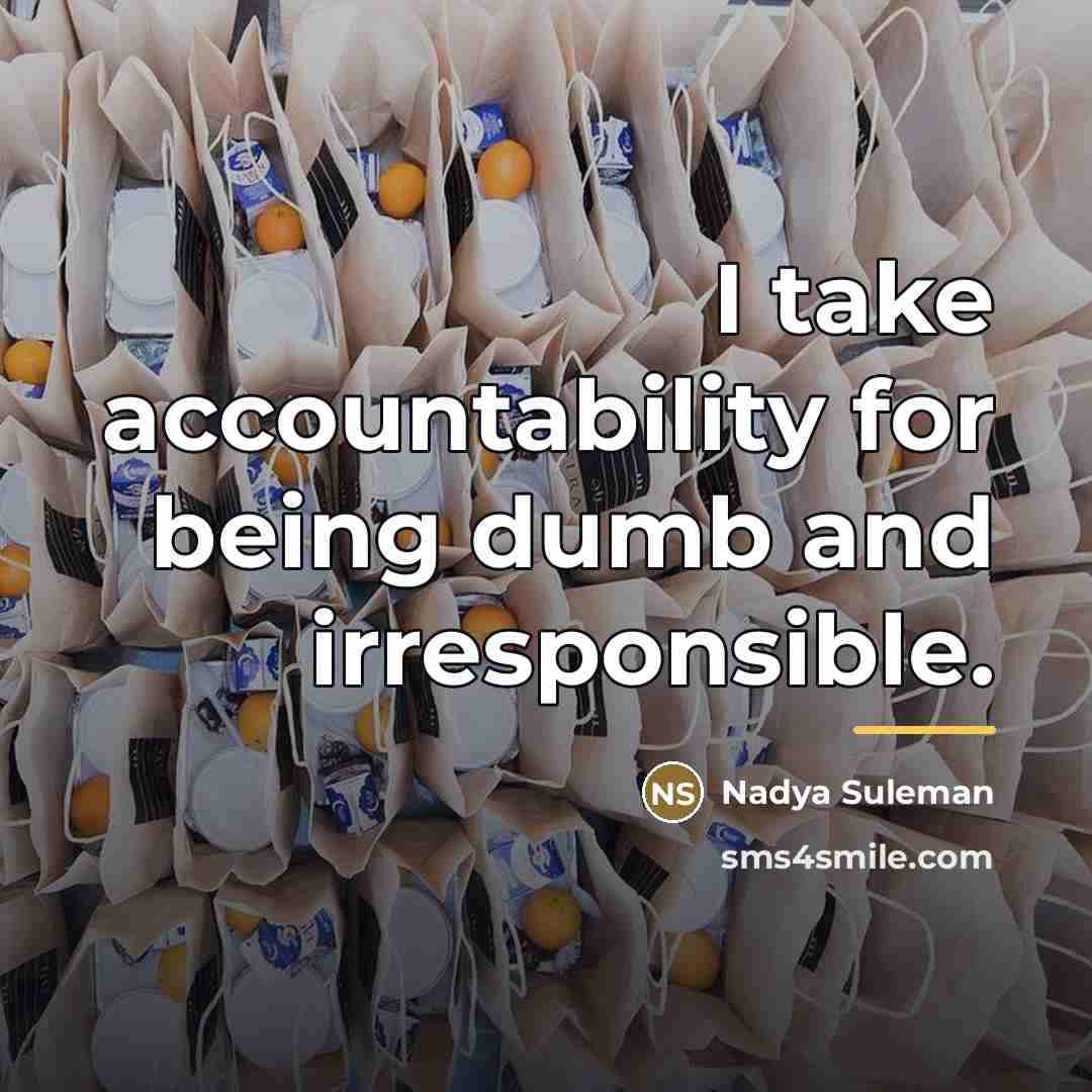 “I take accountability for being dumb and irresponsible.…” quote by Nadya Suleman