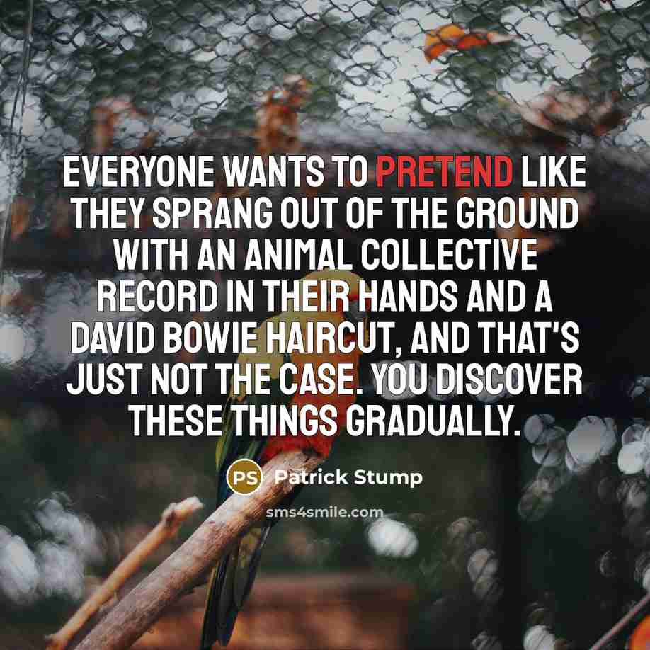 “Everyone wants to pretend like they sprang out of the…” quote by Patrick Stump