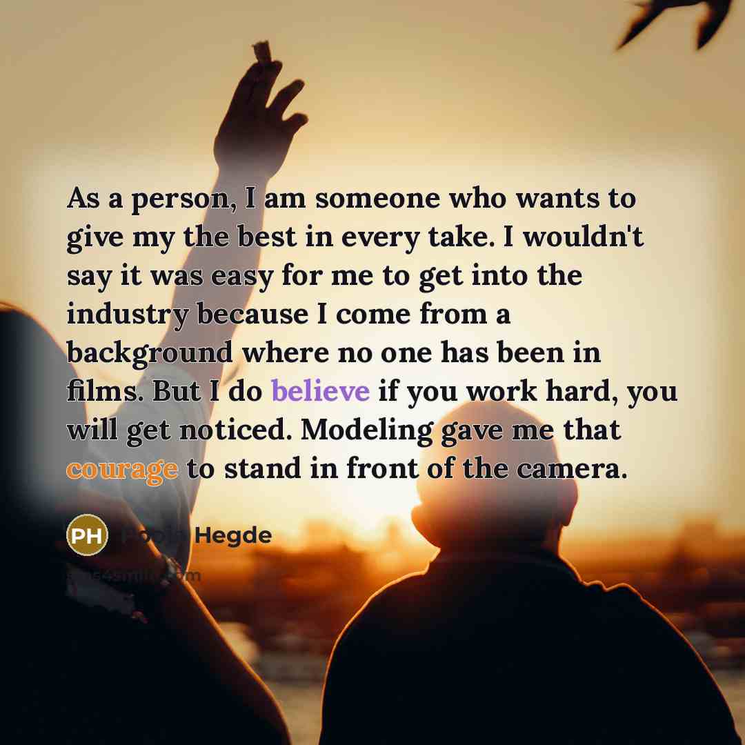 “As a person, I am someone who wants to give…” quote by Pooja Hegde