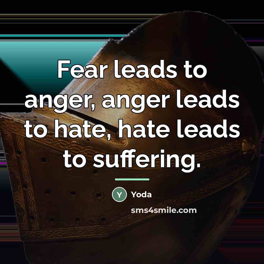 “Fear leads to anger, anger leads to hate, hate leads…” quote by Yoda