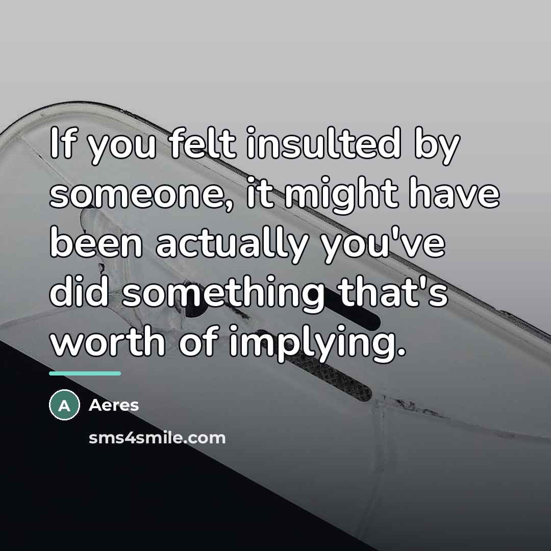 “If you felt insulted by someone, it might have been…” quote by Aeres