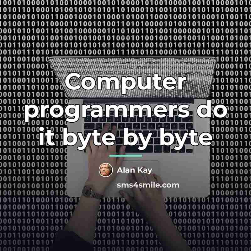 “Computer programmers do it byte by byte…” quote by Alan Kay