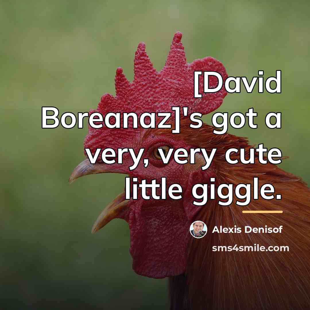 “[David Boreanaz]'s got a very, very cute little giggle.…” quote by Alexis Denisof