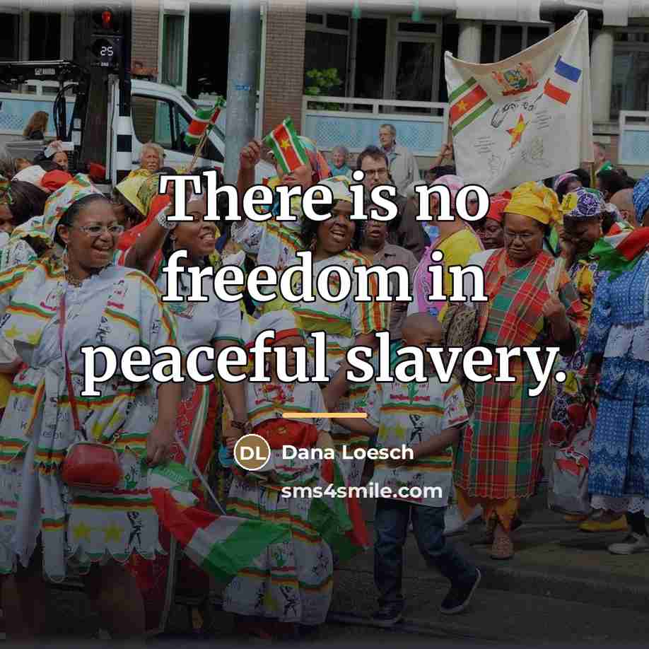“There is no freedom in peaceful slavery.…” quote by Dana Loesch