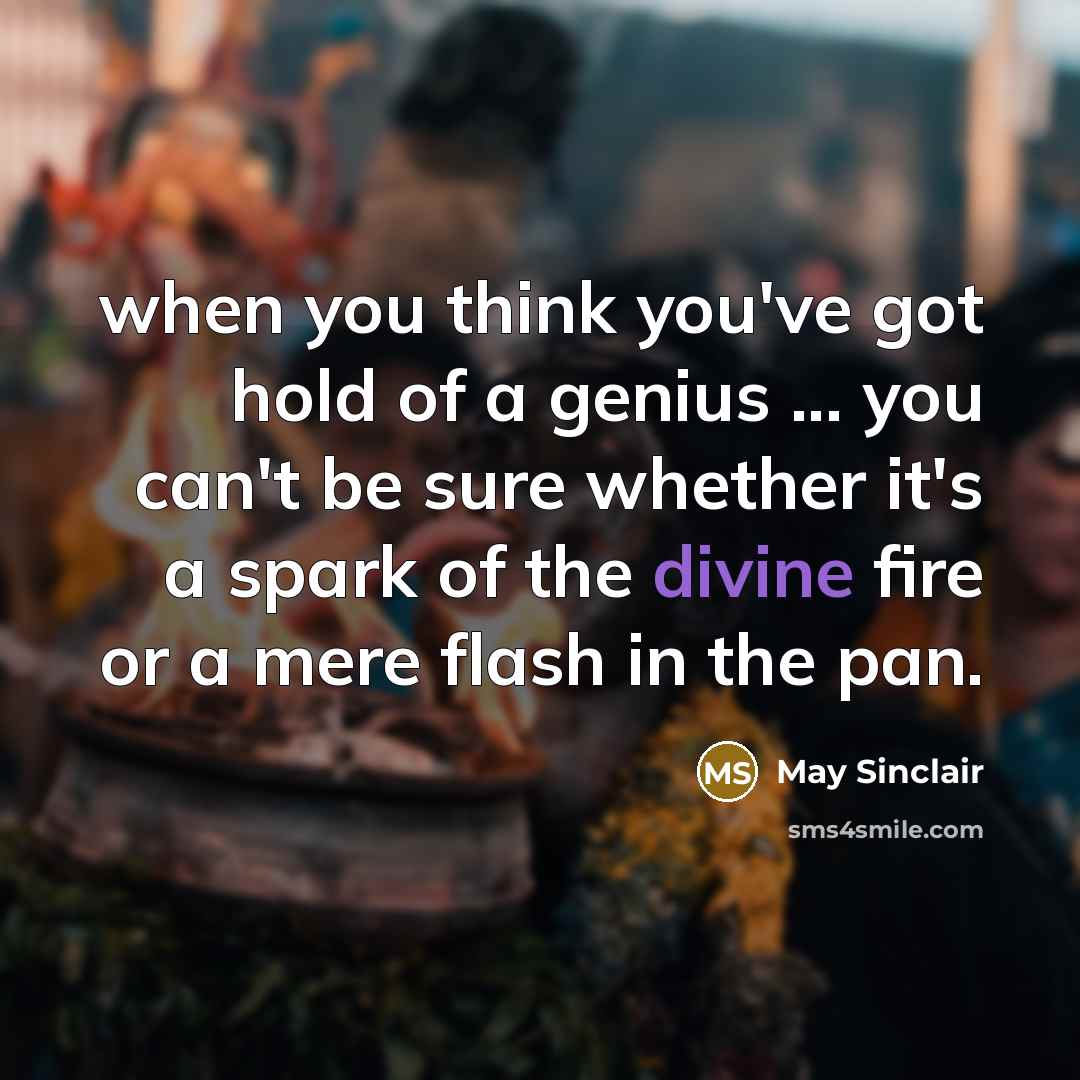 “when you think you've got hold of a genius ...…” quote by May Sinclair