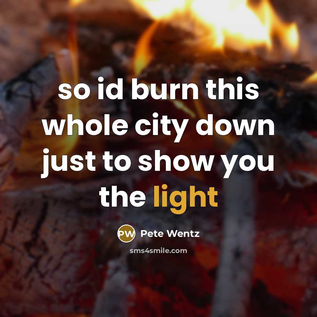 “so id burn this whole city down just to show…” quote by Pete Wentz