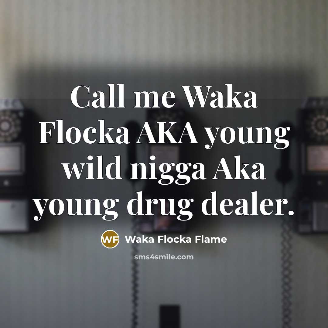“Call me Waka Flocka AKA young wild nigga Aka young drug dealer.” quote by Waka Flocka Flame
