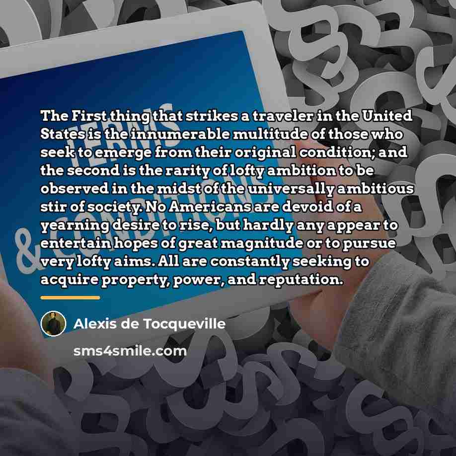 “The First thing that strikes a traveler in the United…” quote by Alexis de Tocqueville