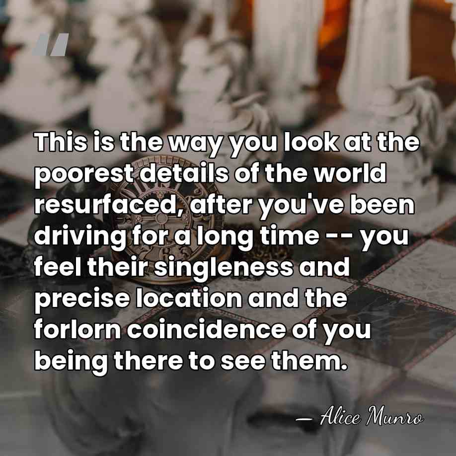 This is the way you look at the poorest details of the&hellip; - Alice Munro