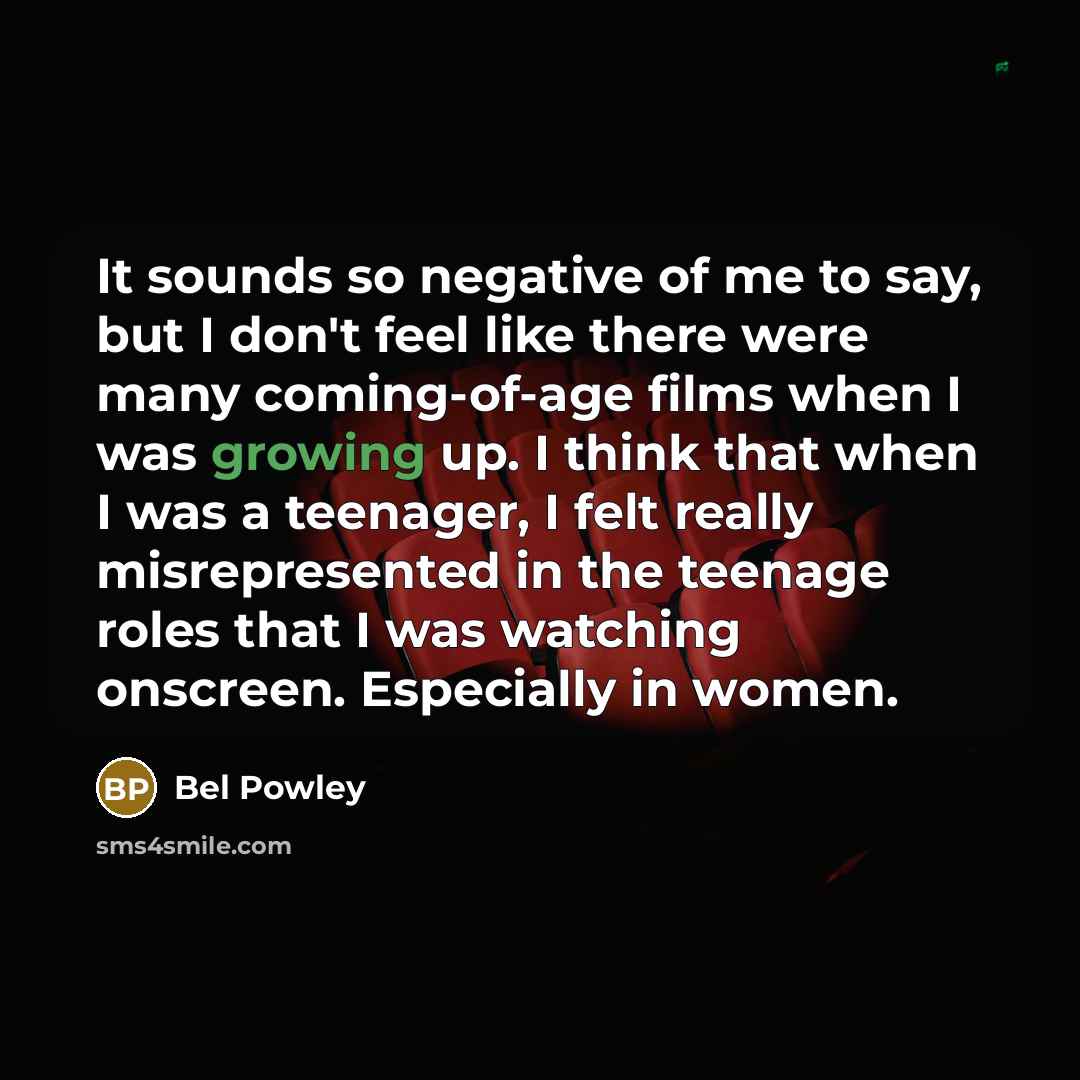 “It sounds so negative of me to say, but I…” quote by Bel Powley