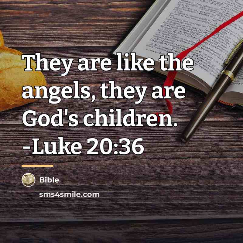 “They are like the angels, they are God's children. -Luke…” quote by Bible