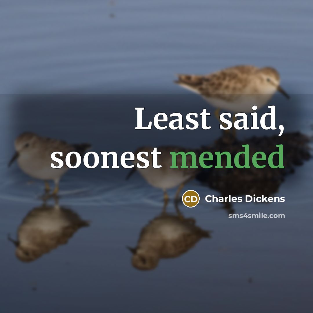 “Least said, soonest mended” quote by Charles Dickens