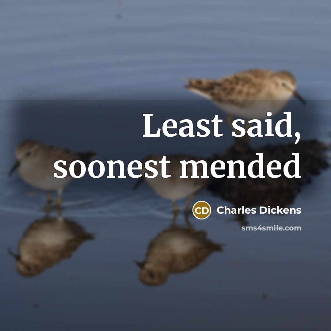 “Least said, soonest mended…” quote by Charles Dickens
