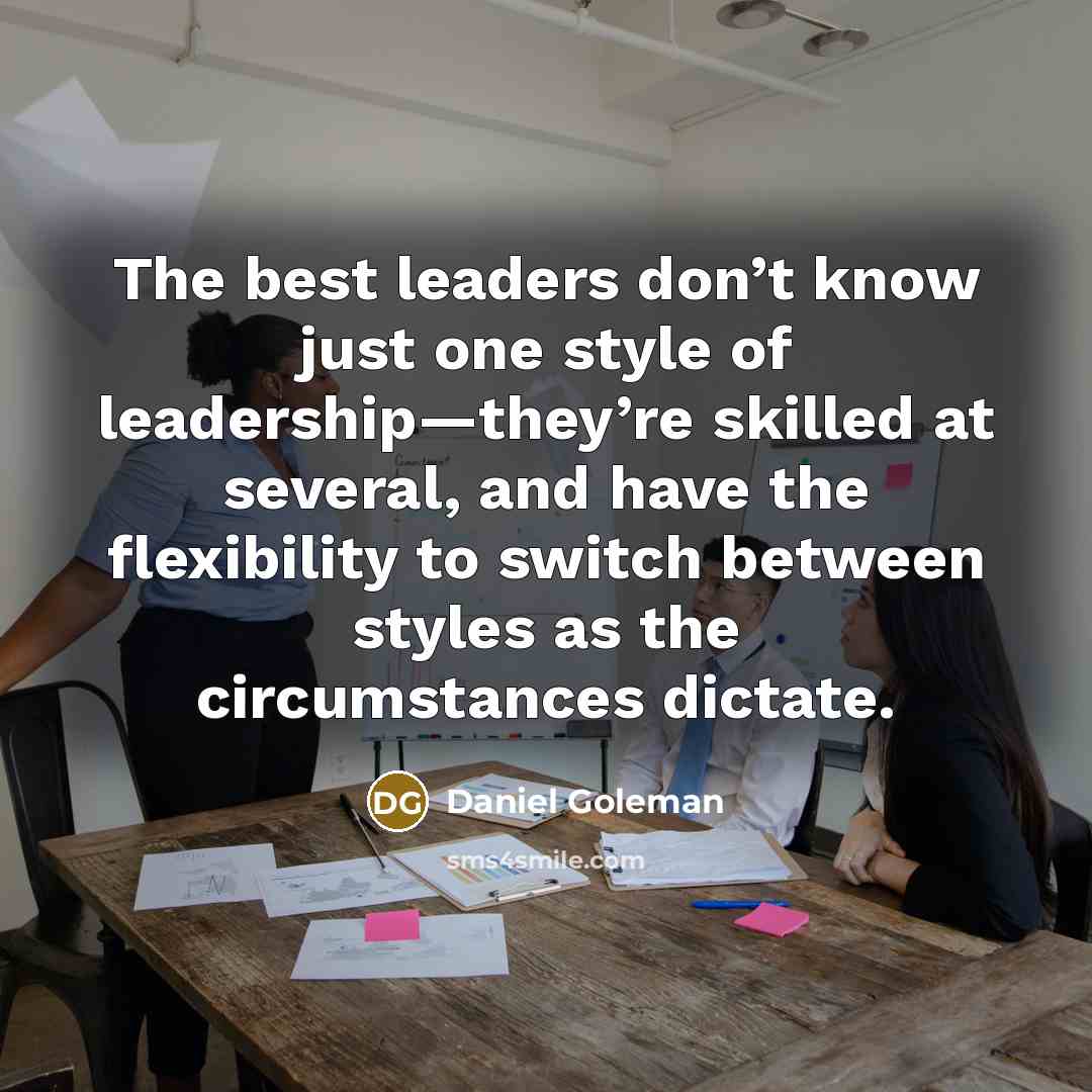 “The best leaders don’t know just one style of leadership—they’re…” quote by Daniel Goleman