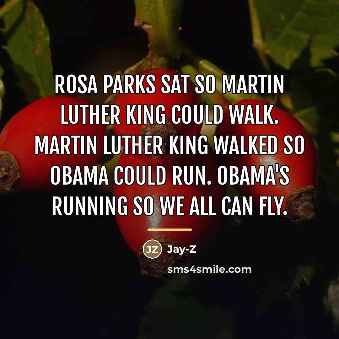 “Rosa Parks sat so Martin Luther King could walk. Martin…” quote by Jay-Z