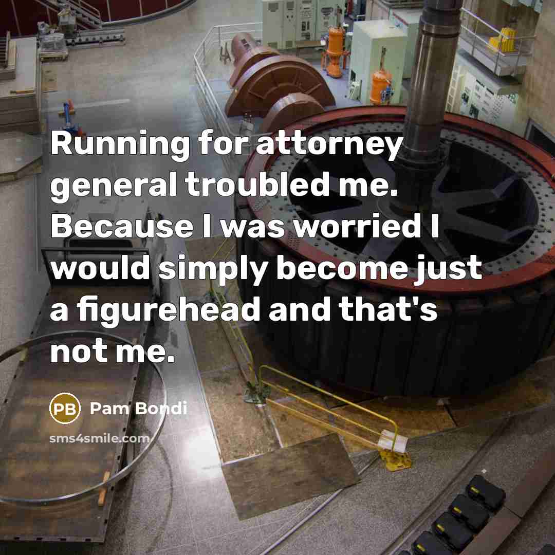 “Running for attorney general troubled me. Because I was worried…” quote by Pam Bondi