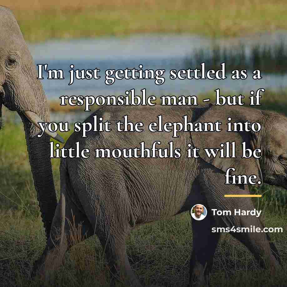“I'm just getting settled as a responsible man - but…” quote by Tom Hardy