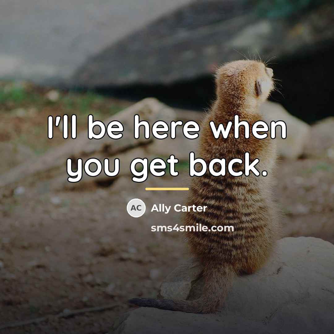 “I'll be here when you get back.…” quote by Ally Carter