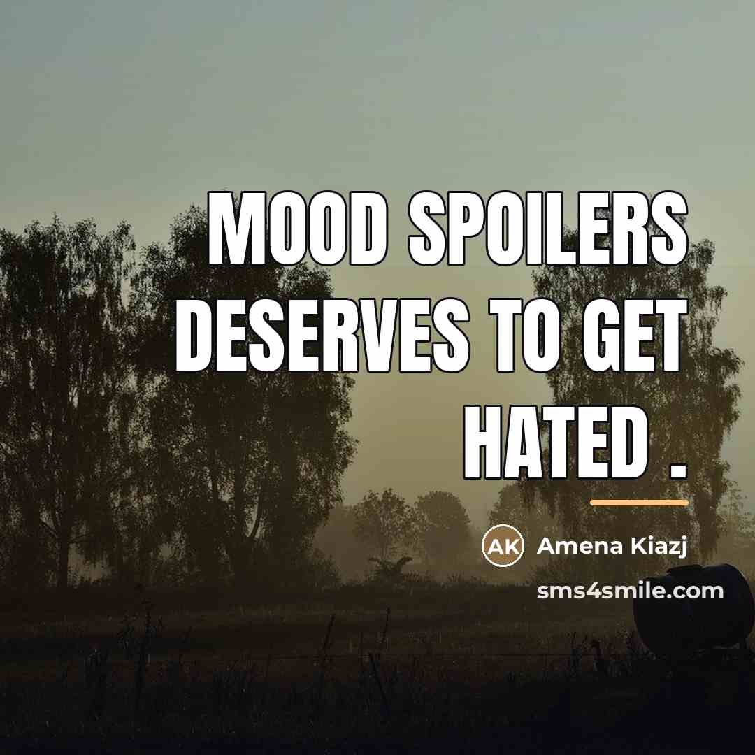 “Mood spoilers deserves to get hated .…” quote by Amena Kiazj
