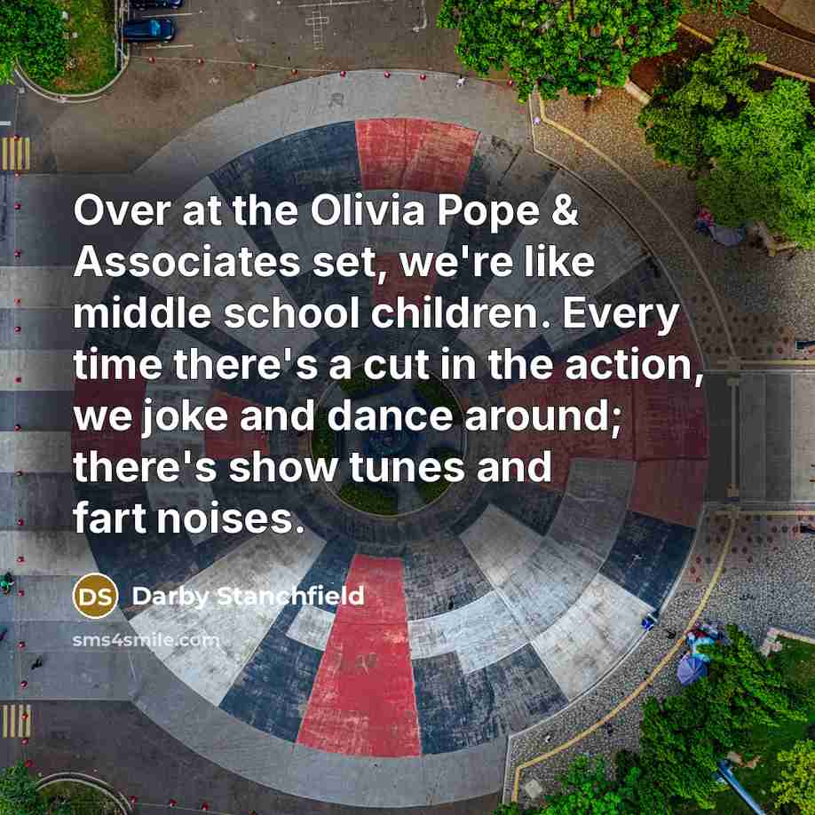 “Over at the Olivia Pope & Associates set, we're like…” quote by Darby Stanchfield