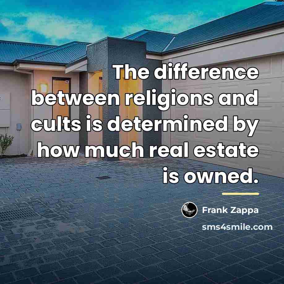 “The difference between religions and cults is determined by how…” quote by Frank Zappa