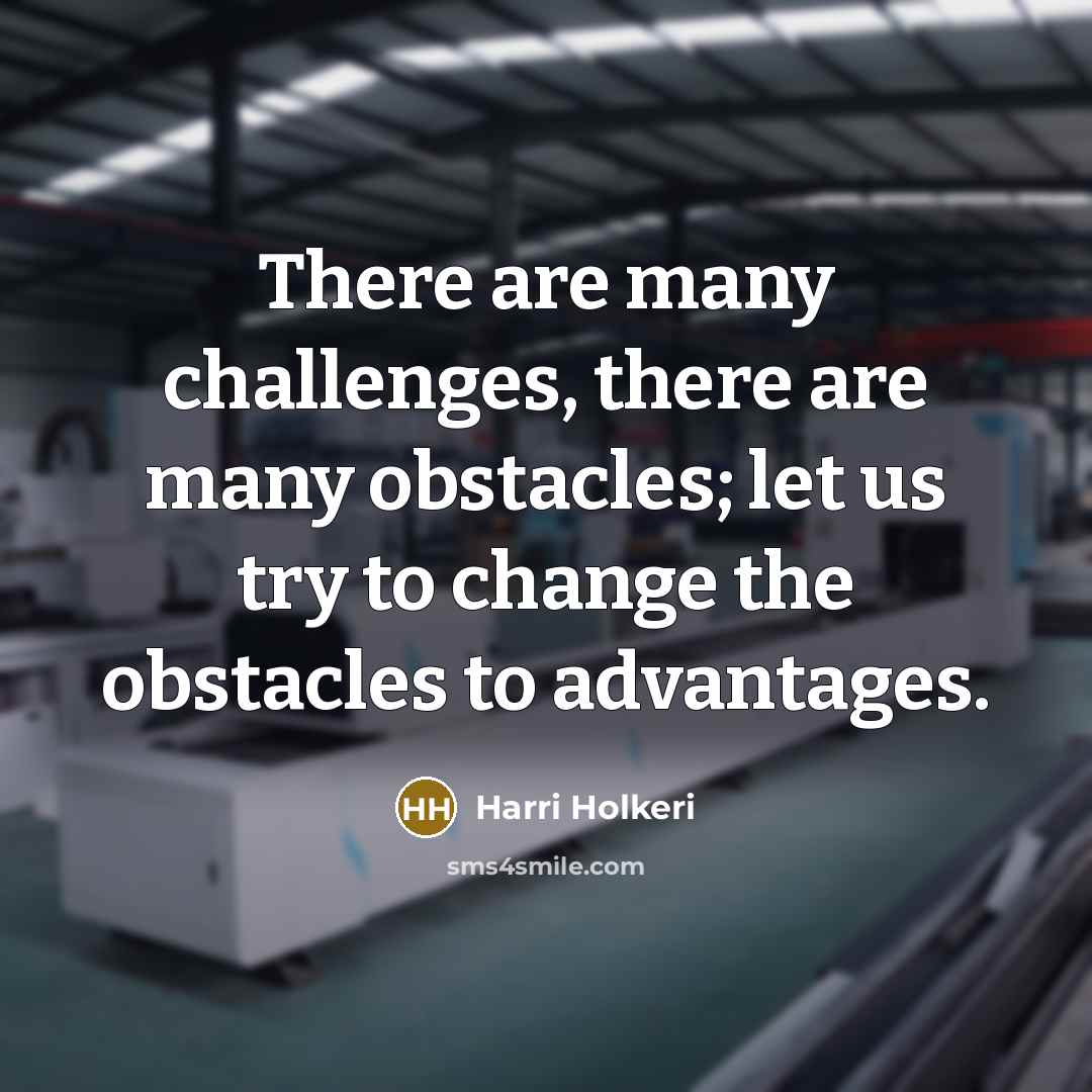 “There are many challenges, there are many obstacles; let us…” quote by Harri Holkeri